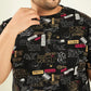 Black Printed Oversized T-Shirt By Rodzen