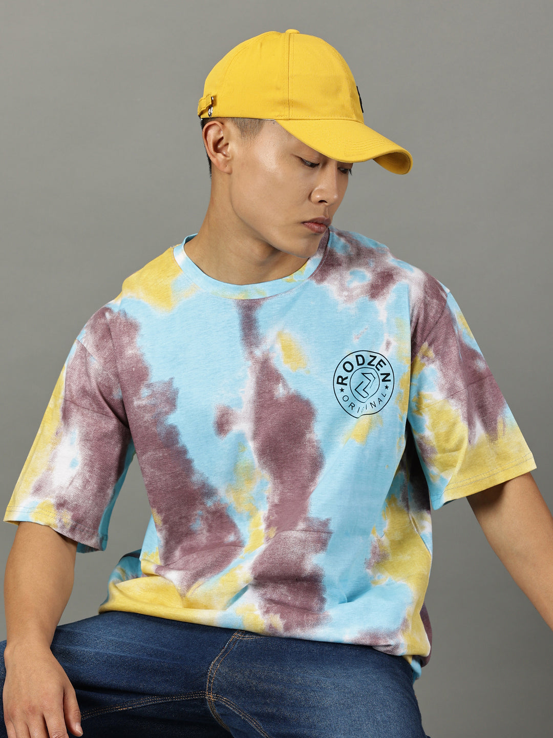 Tie Die Sky Blue Oversized T-Shirt - By Rodzen