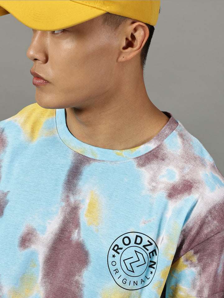 Tie Die Sky Blue Oversized T-Shirt - By Rodzen