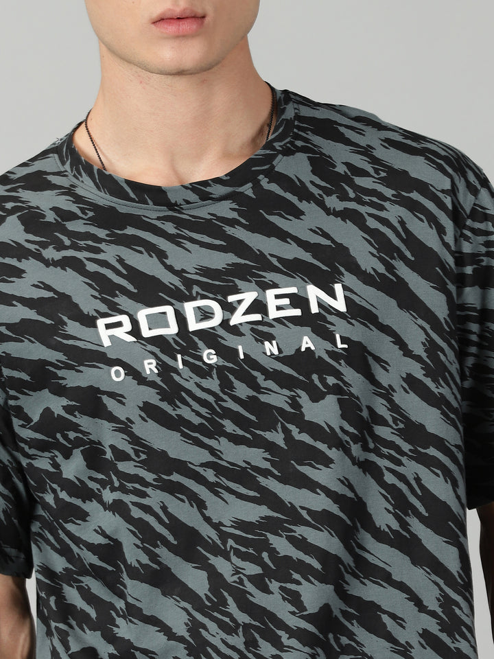 Zebra Dark Grey Oversized T-Shirt - By Rodzen