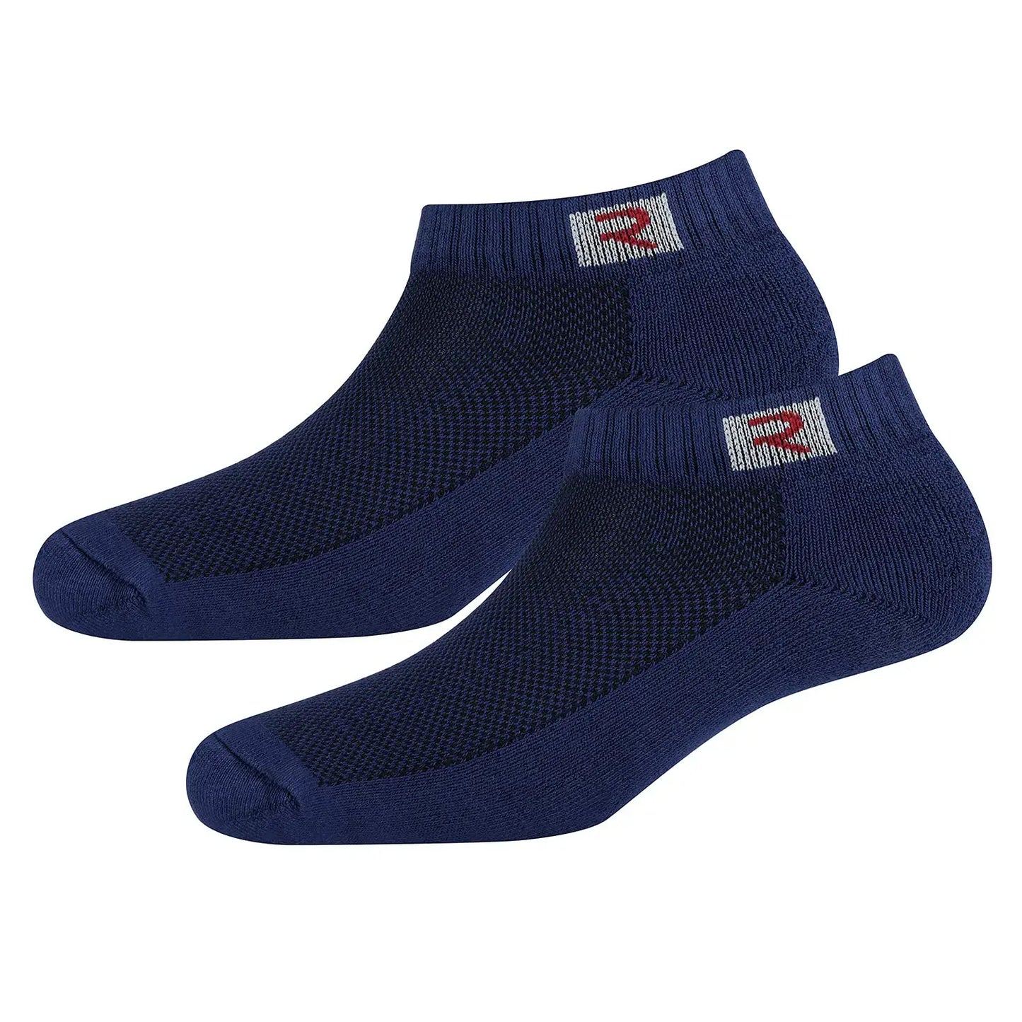 Navy, White, And Black Plain Ankle-Length Socks - Pack Of 6