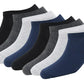 Navy, White, Grey, And Black Printed Ankle-Length Socks - Pack Of 8