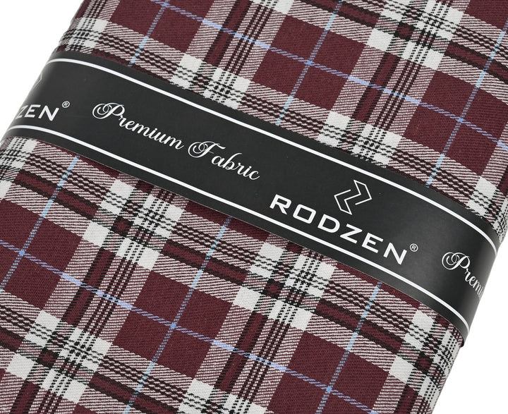 Maroon Checks Shirts Fabric