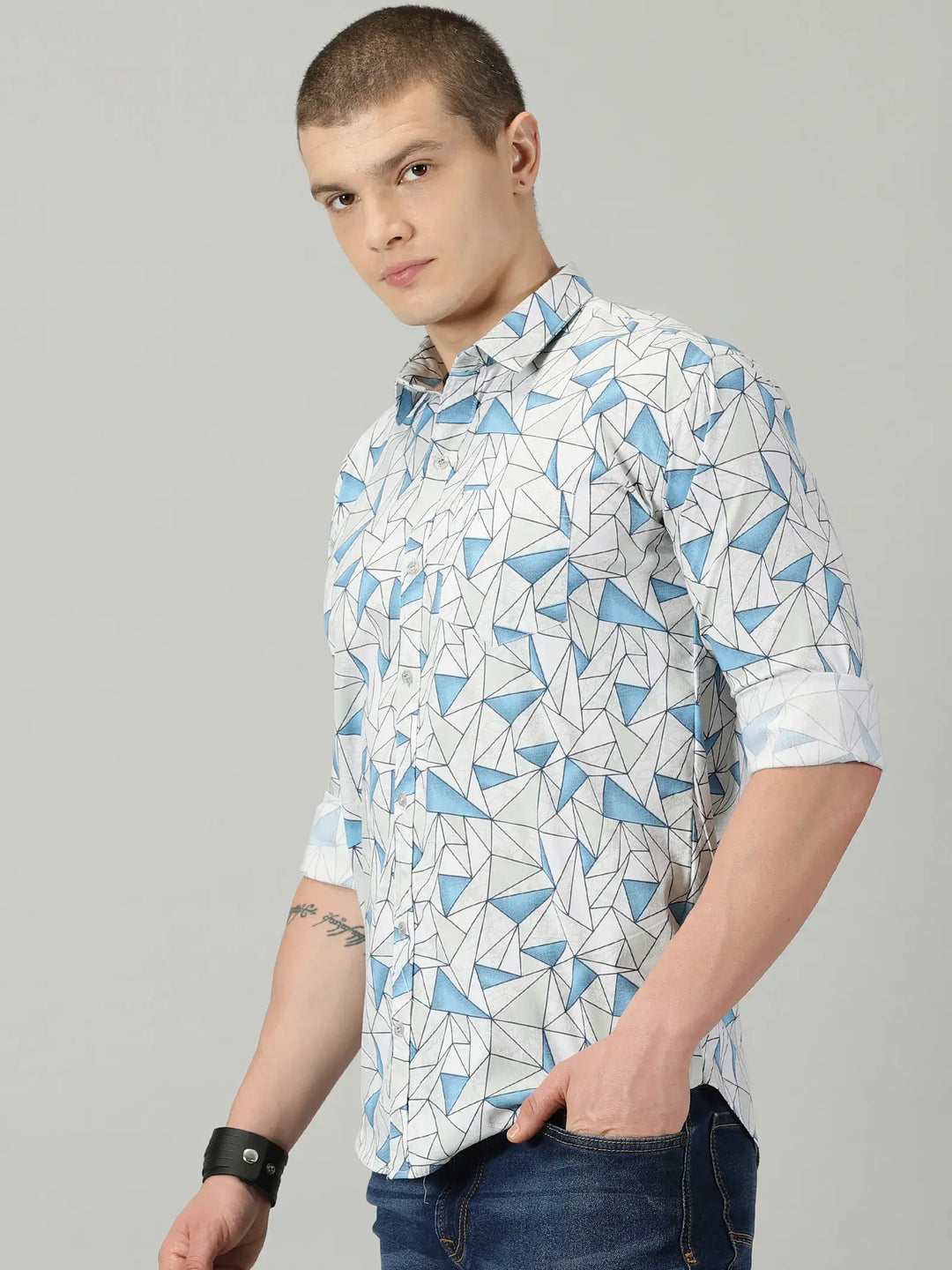 Blue Diamond Printed Full Sleeve Men's Shirt