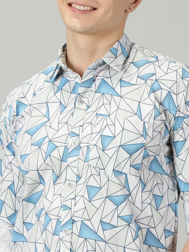 Blue Diamond Printed Full Sleeve Men's Shirt