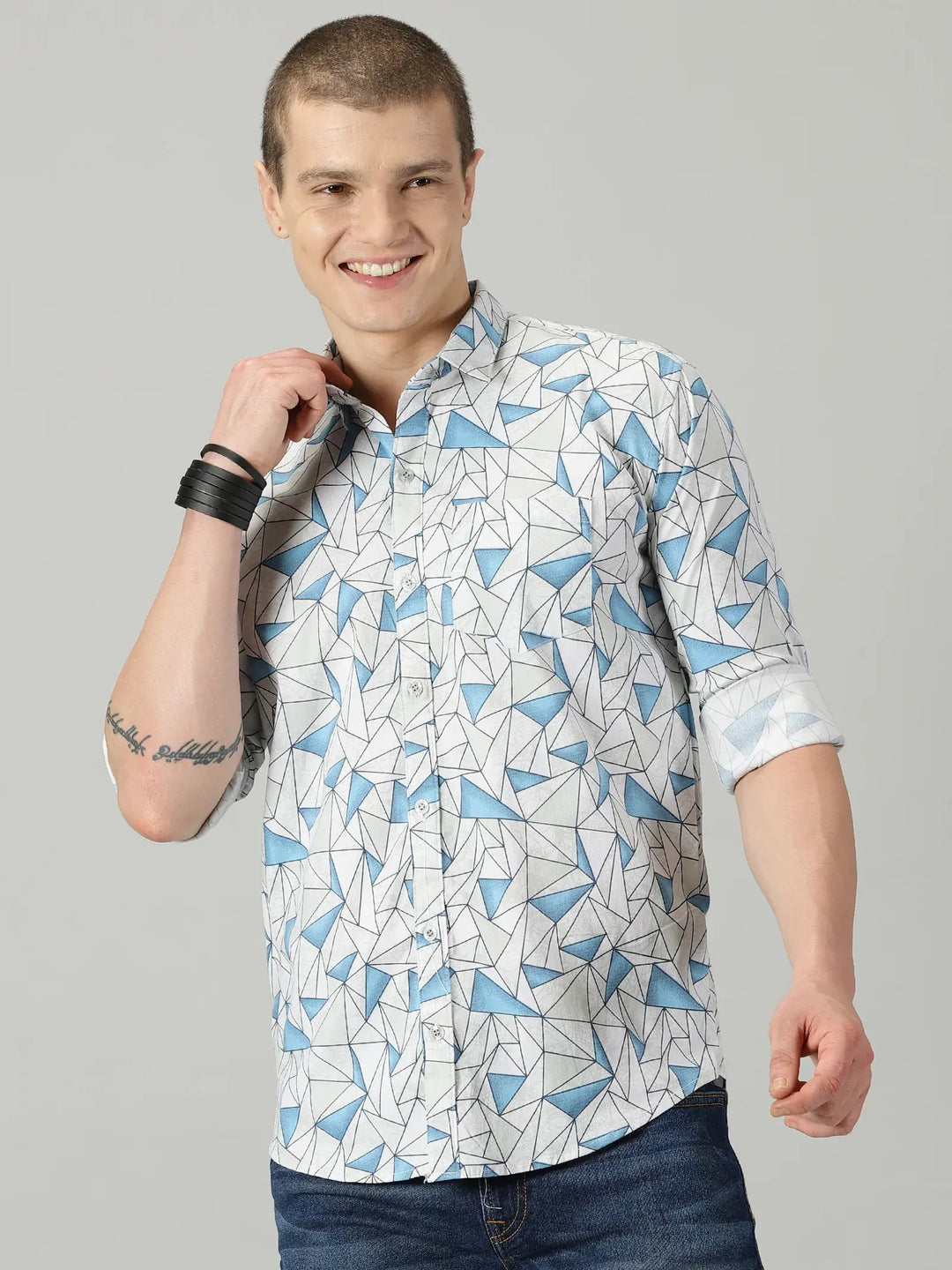 Blue Diamond Printed Full Sleeve Men's Shirt