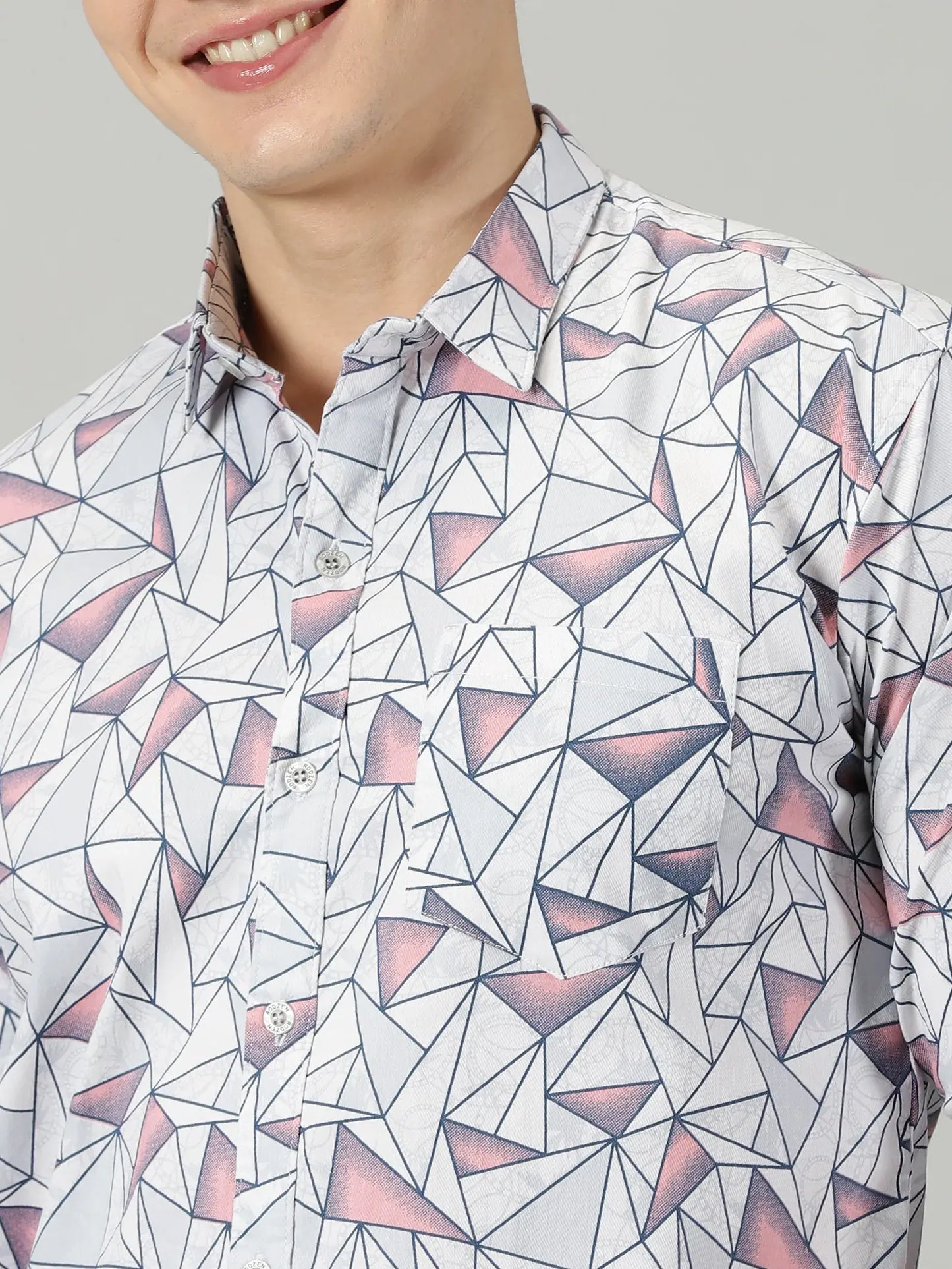 Pink Diamond Printed Full Sleeve Men's Shirt