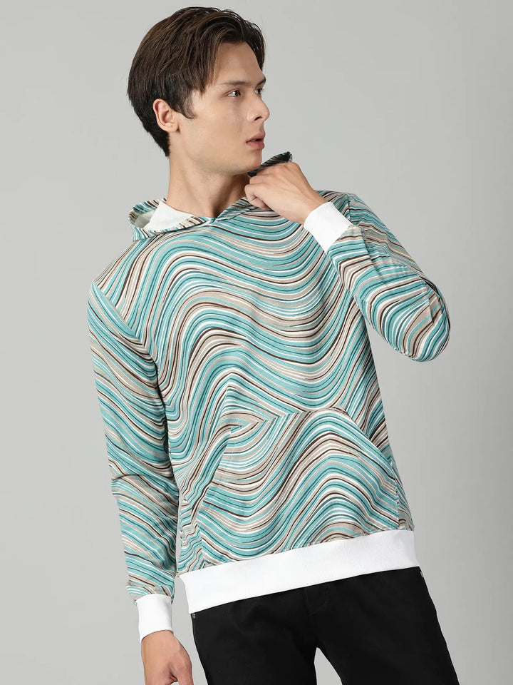 Marble Green Stylish Man's Hoodie