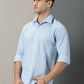 Blue Checks Textured Full Sleeve Men's Shirt