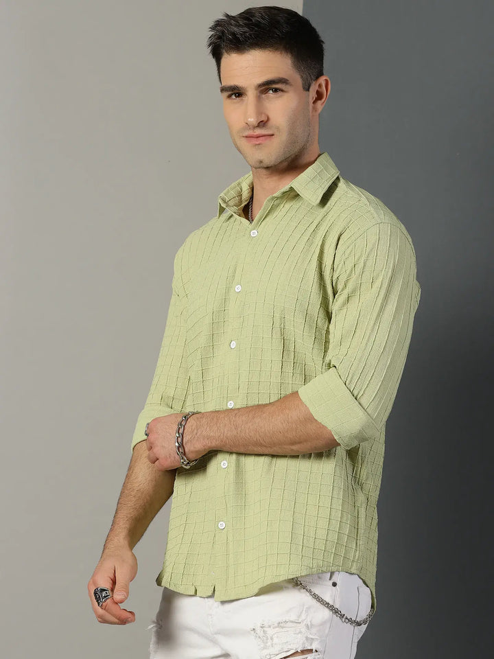 Pista Checks Textured Full Sleeve Men's Shirt