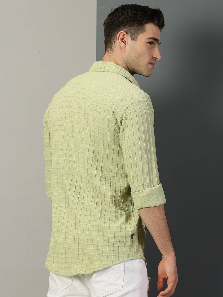 Pista Checks Textured Full Sleeve Men's Shirt