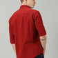 Red Textured Full Sleeve Men's Shirt