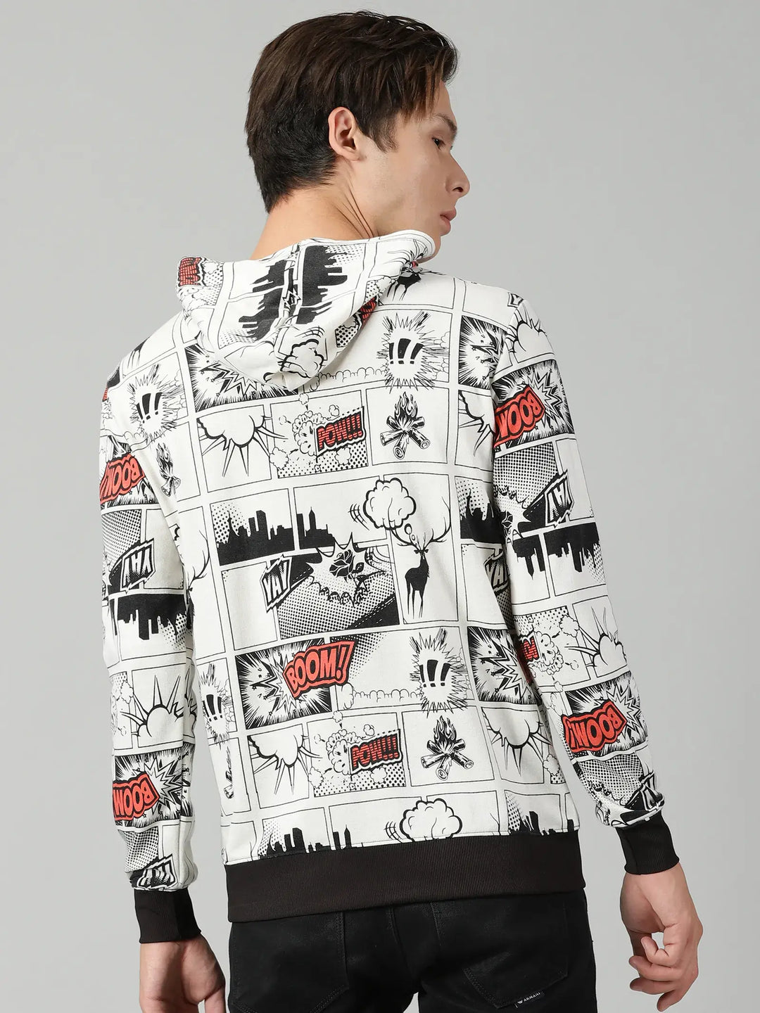 Comic White Whimsical Comic Sweatshirt