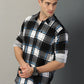 Blue-Black-Grey Checks Printed Full Sleeve Men's Shirt