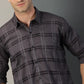 Grey Checks Printed Full Sleeve Men's Shirt