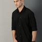 Black Textured Full Sleeve Men's Shirt