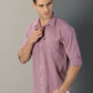 Lavender Textured Full Sleeve Men's Shirt