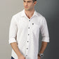 White Textured Full Sleeve Men's Shirt