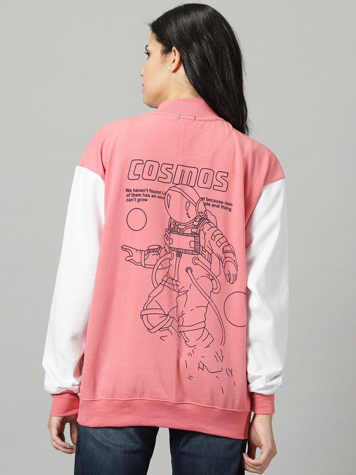 Cosmos Guava Women Varsity Jacket