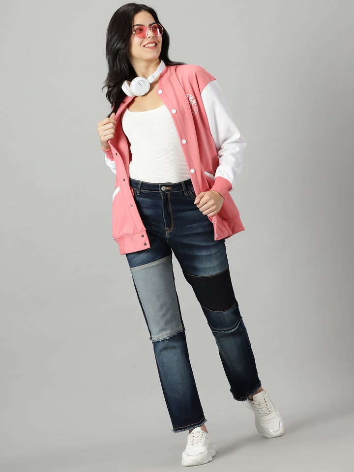 Cosmos Guava Women Varsity Jacket