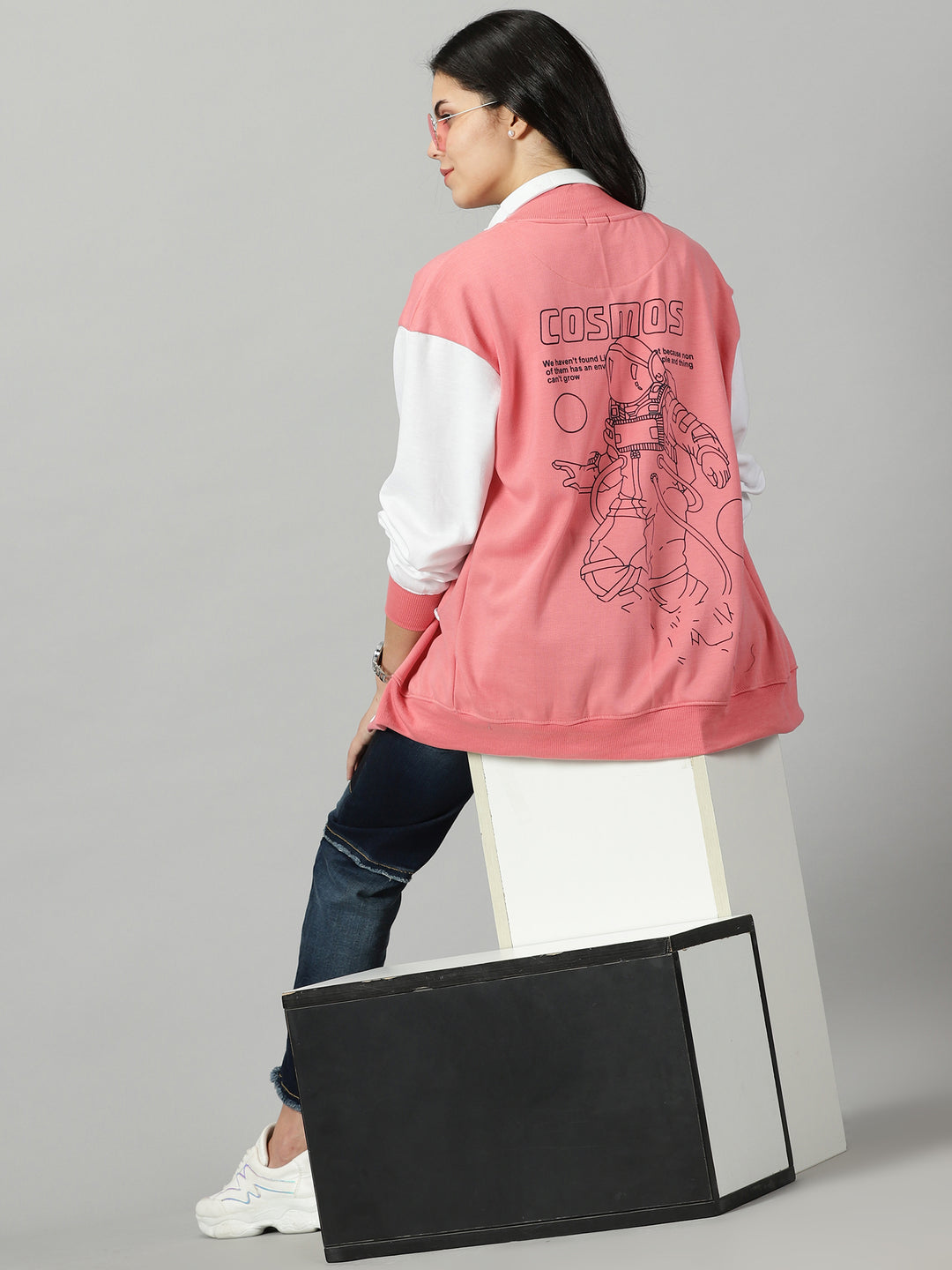 Cosmos Guava Women Varsity Jacket