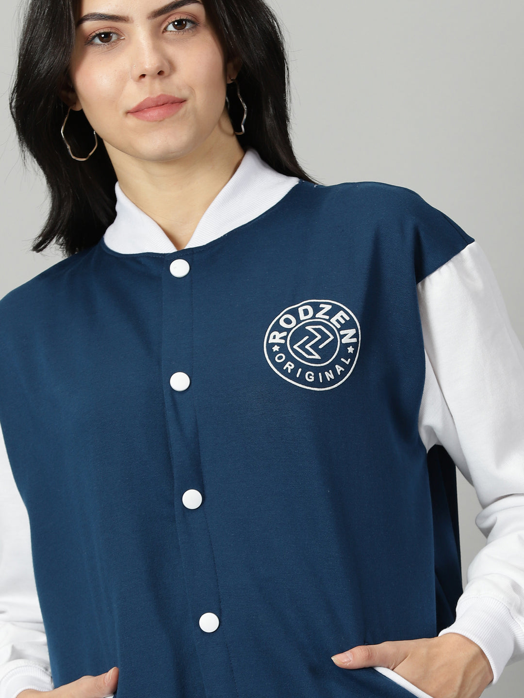 Navy Women Varsity Jacket