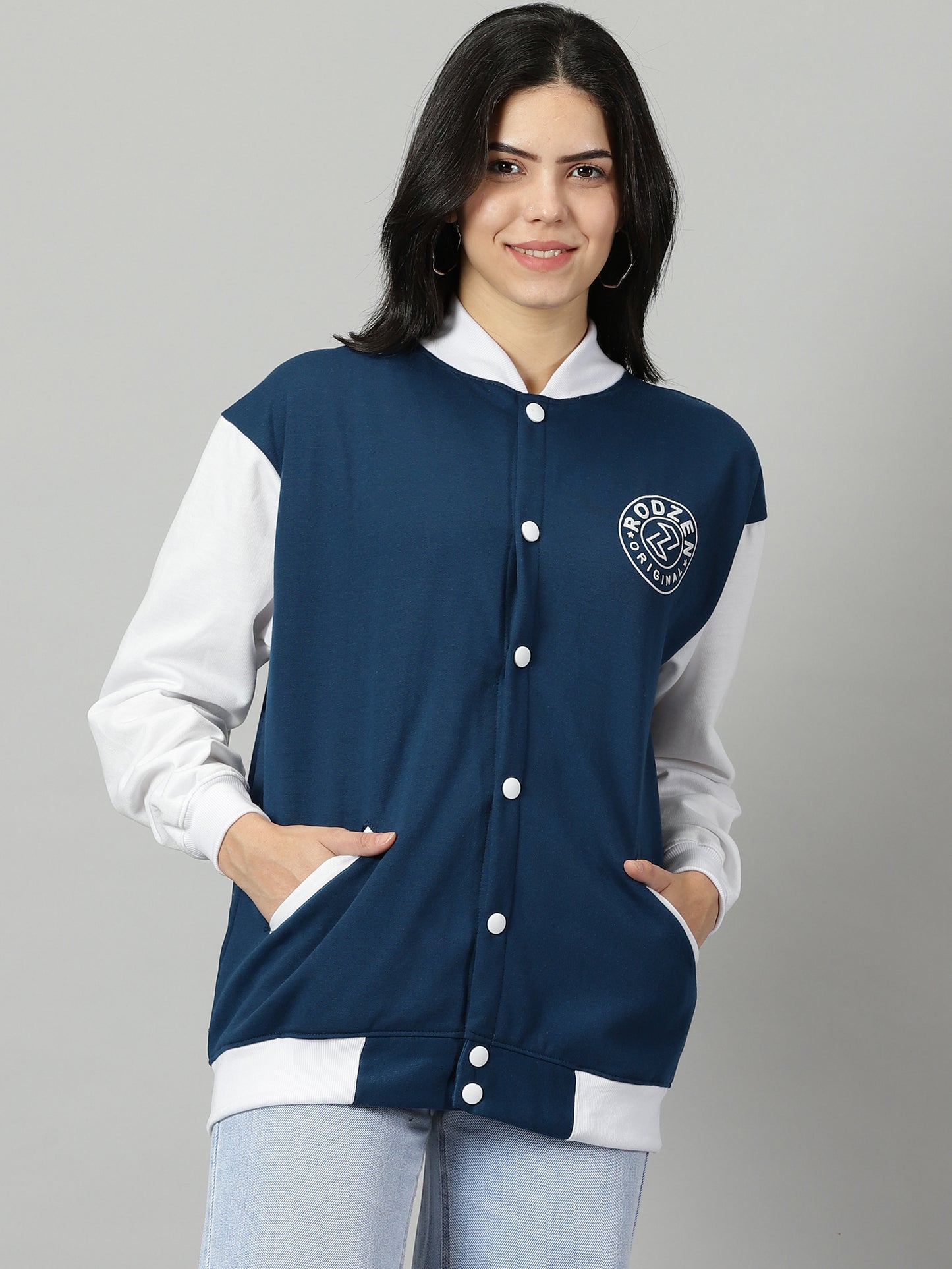 Navy Women Varsity Jacket