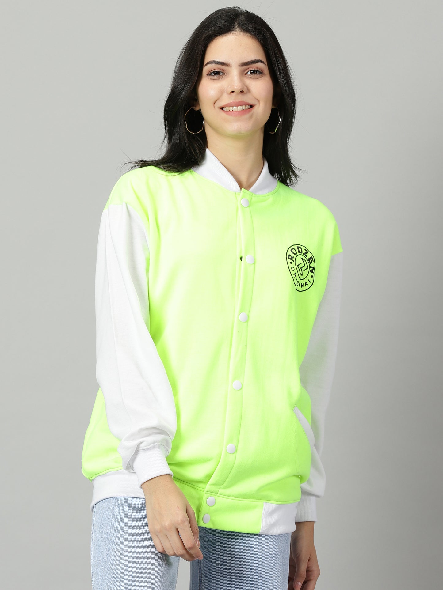 Cosmos Neon Women Varsity Jacket