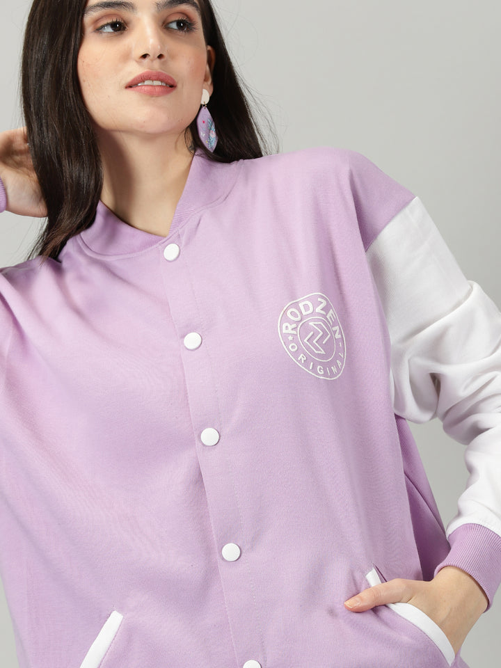 Lavender Women Varsity Jacket