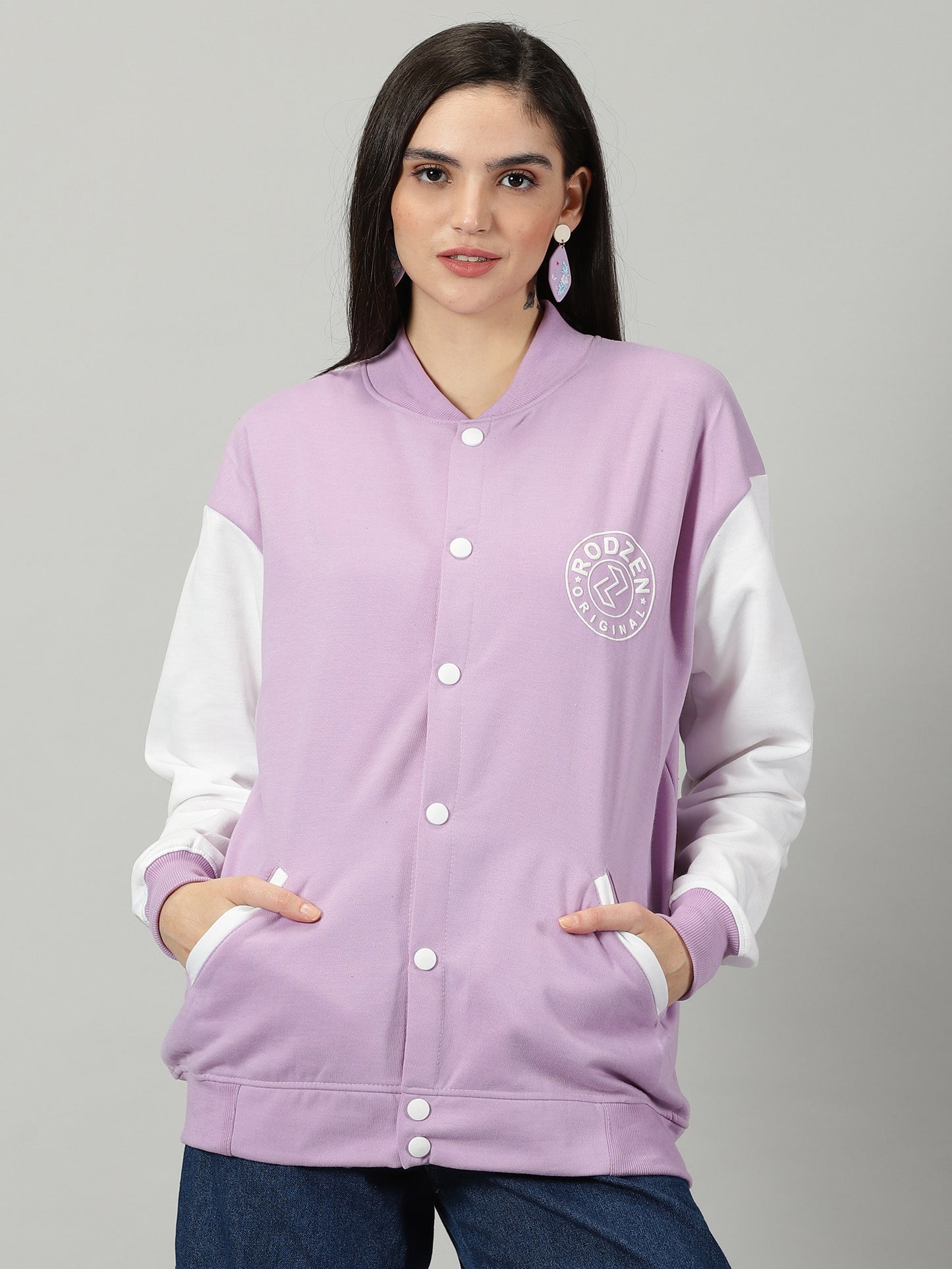 Lavender Women Varsity Jacket