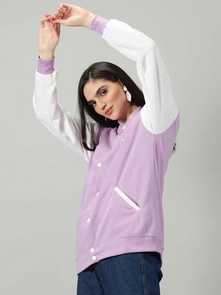 Lavender Women Varsity Jacket