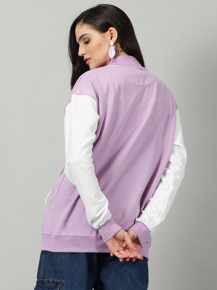 Lavender Women Varsity Jacket