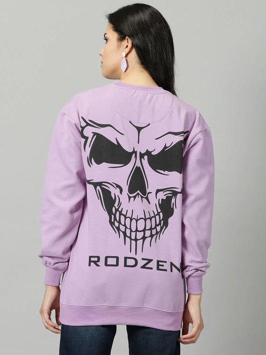 Oversize Skull Lavender Sweatshirt