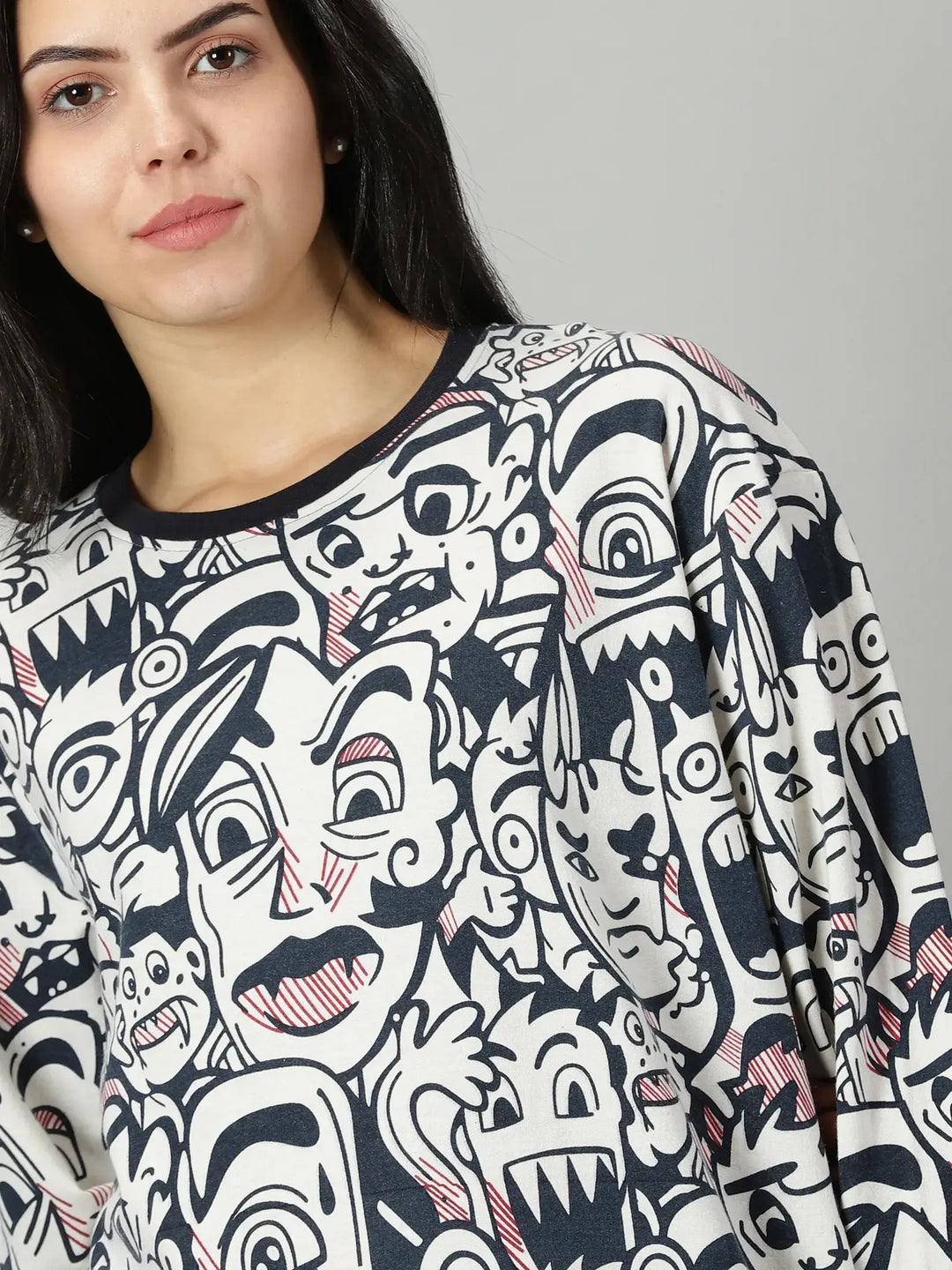 Oversize Face Cream Sweatshirt