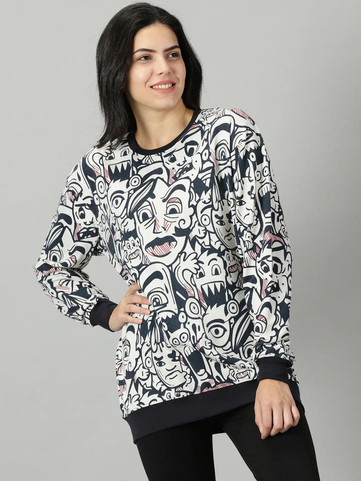 Oversize Face Cream Sweatshirt