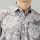 Grey Tie-Die Printed Full Sleeve Men's Shirt
