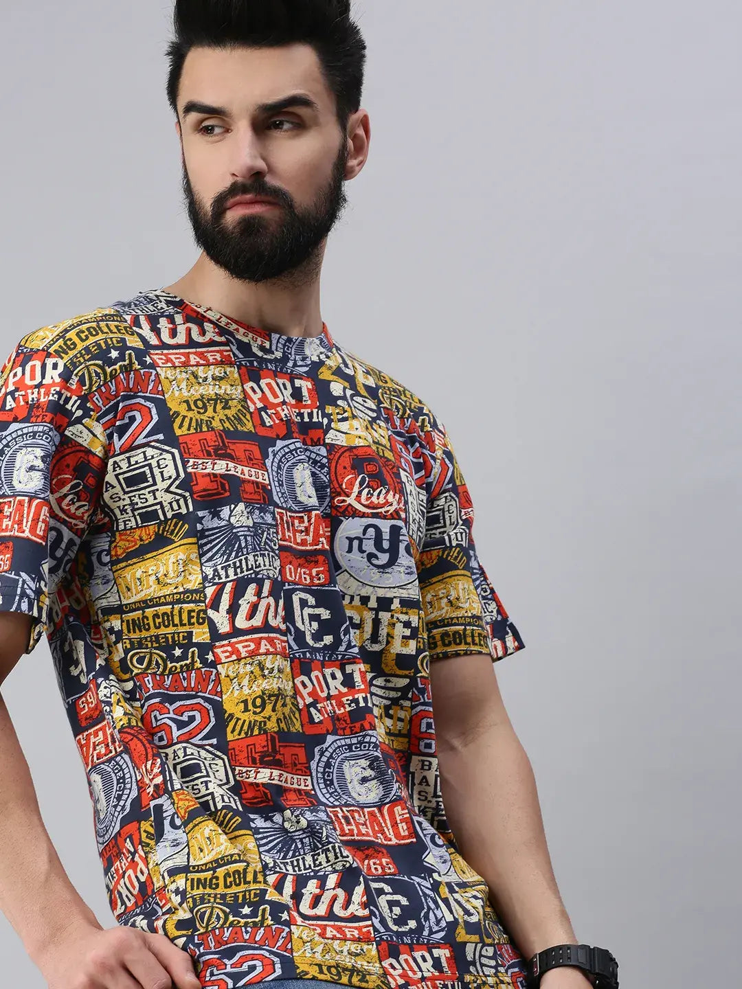 Multicolor Oversized T-Shirt Men. - Rodzen