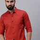 Brick Red Plain full sleeve men's shirt - Rodzen