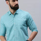 Light Blue Plain Full sleeve men's shirt - Rodzen