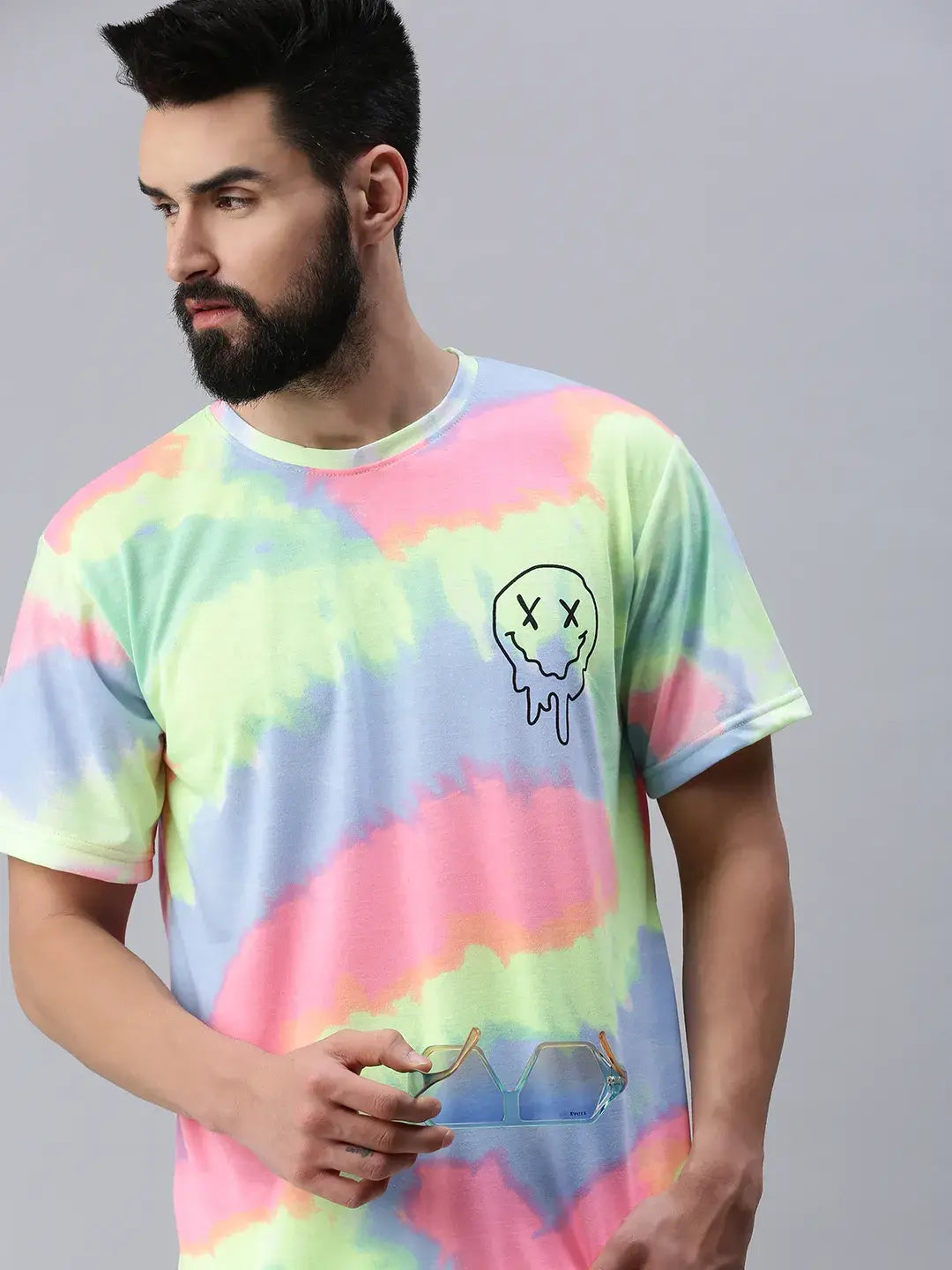 Tie Die Neon Pink Oversized T-Shirt Men.