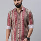 French Rose Guava Printed full sleeve men's shirt - Rodzen
