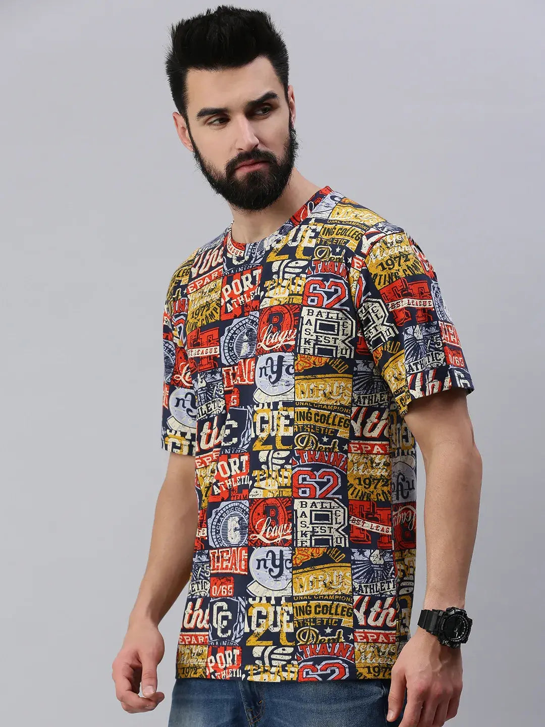 Multicolor Oversized T-Shirt Men. - Rodzen