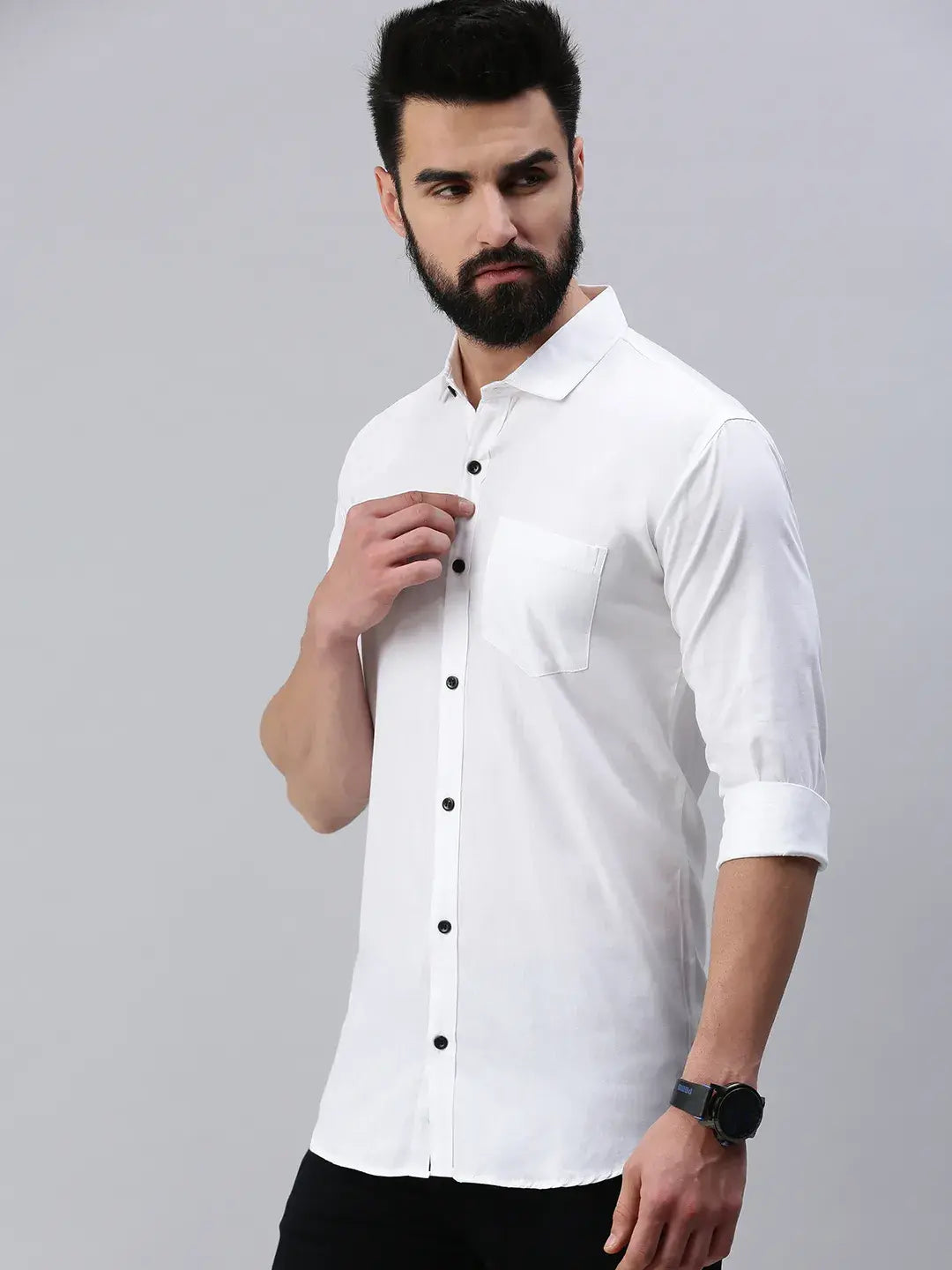 White Plain Full sleeve men's shirt- Rodzen