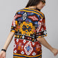 Multicolour Printeded  Women Oversized T-Shirt - Rodzen