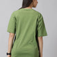 Hoop Printed Green  Women Oversized T-Shirt - Rodzen