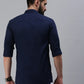 Navy Blue Plain Full sleeve men's shirt - Rodzen