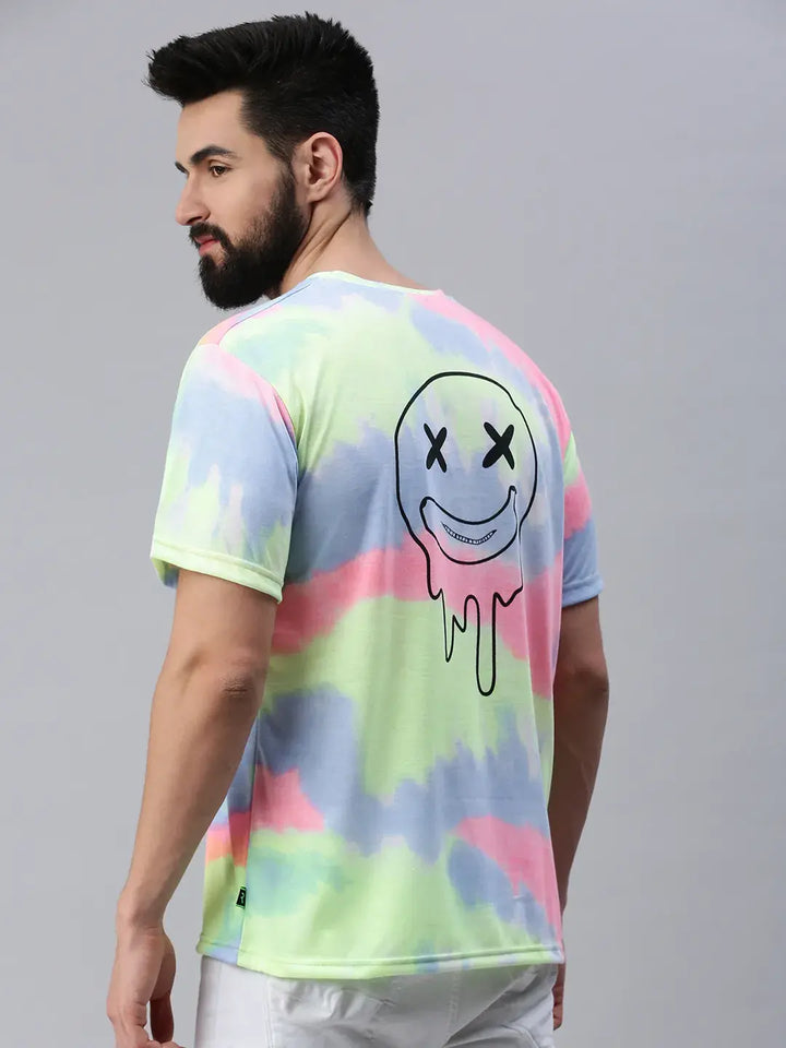 Tie Die Neon Pink Oversized T-Shirt Men.