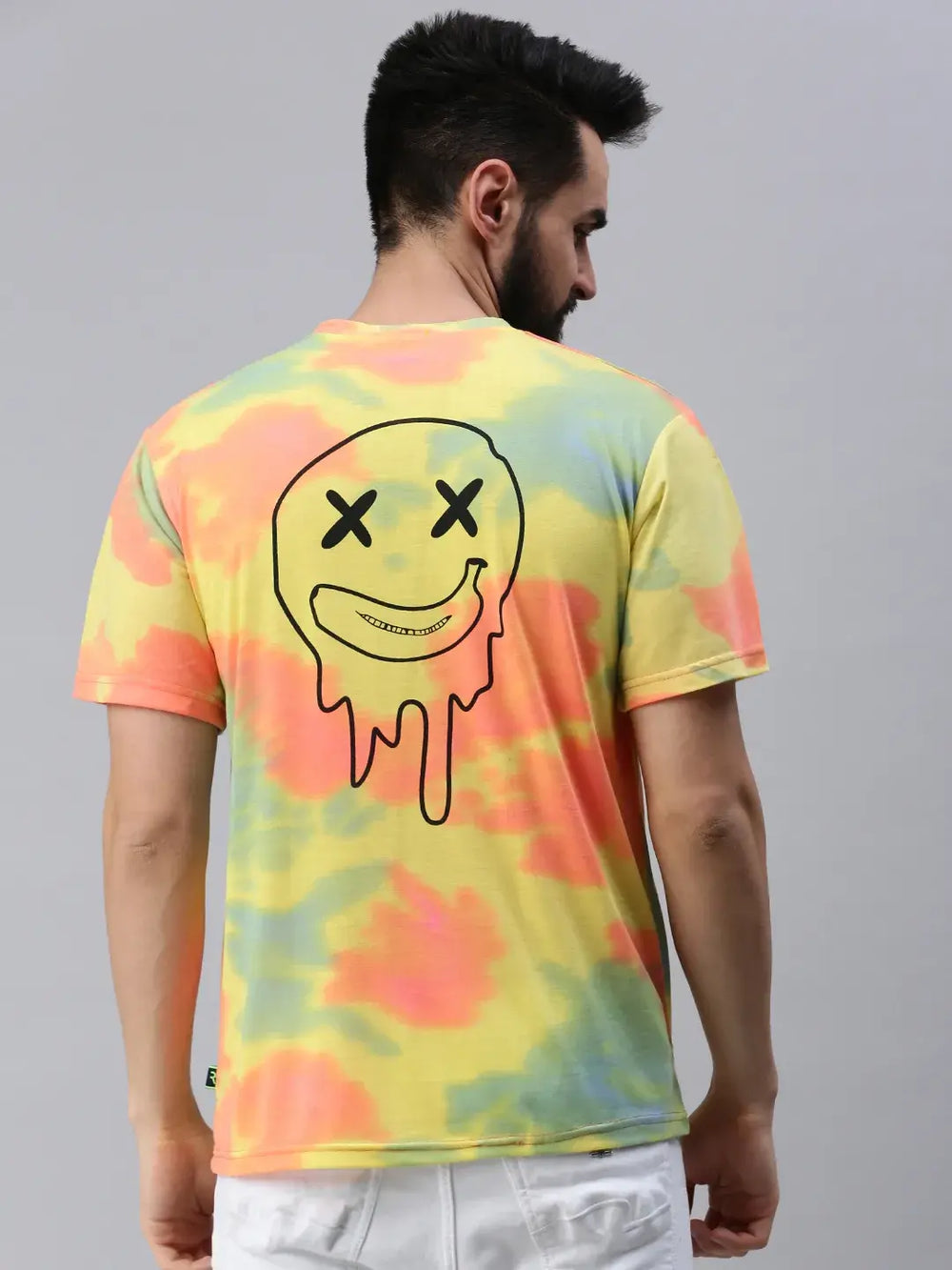 Tie Die Yellow Oversized T-Shirt Men.