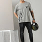 Grey Biker Printed  Men Oversized Tshirt - Rodzen