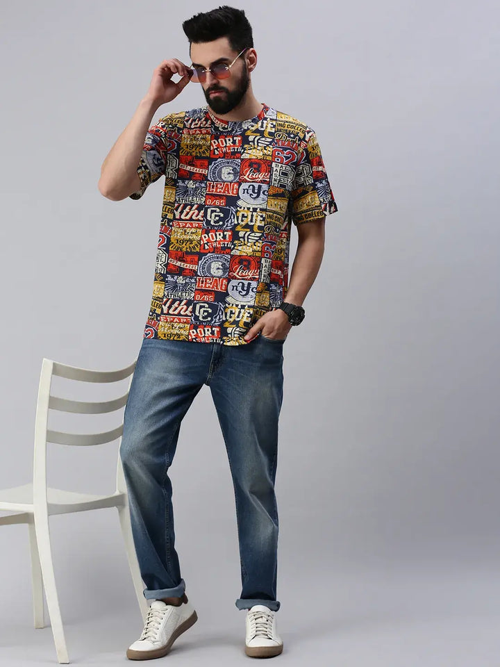 Multicolor Oversized T-Shirt Men. - Rodzen